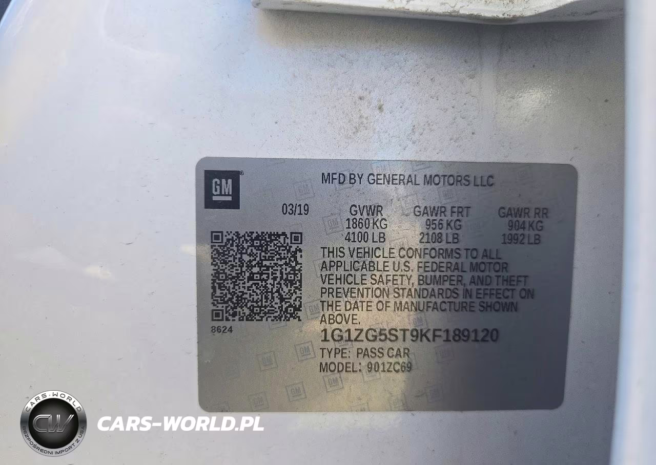 2019 Chevrolet Malibu Rs VIN:1G1ZG5ST9KF189120 - 12
