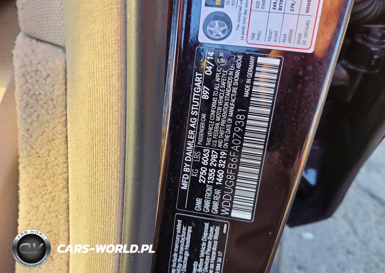 2015 Mercedes-Benz S 550 4Matic VIN:WDDUG8FB6FA079381 - 12