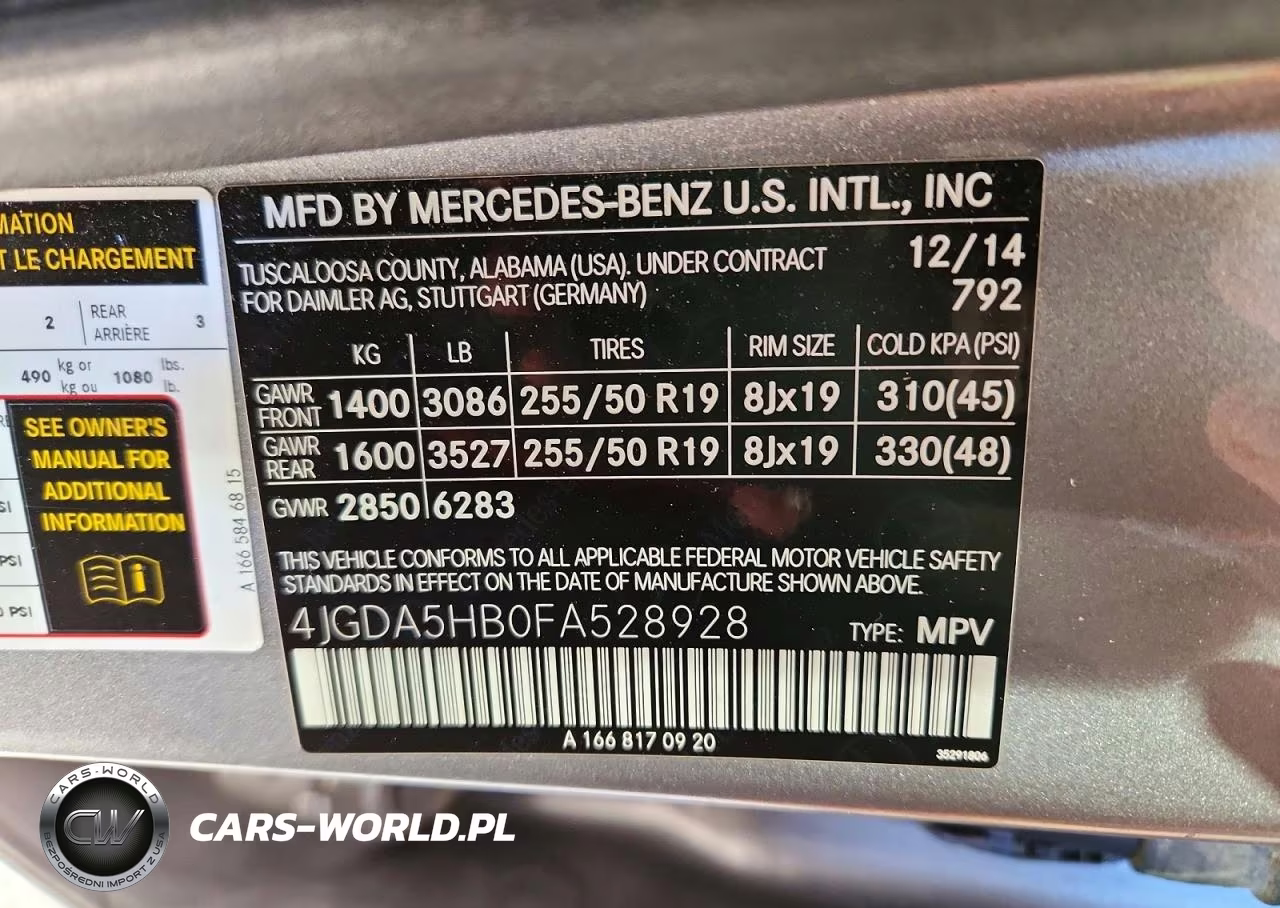 2015 Mercedes-Benz Ml 350 4Matic VIN:4JGDA5HB0FA528928 - 13