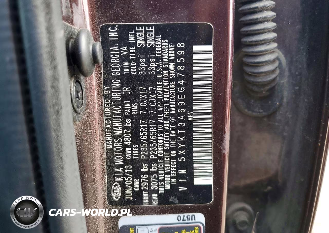 2014 Kia Sorento Lx VIN:5XYKT3A69EG478598 - 13
