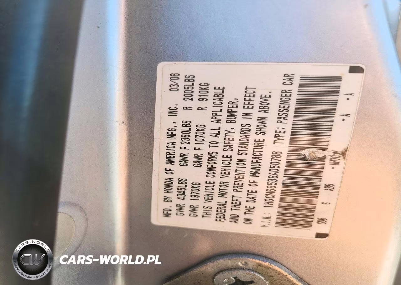 2006 Honda Accord Ex VIN:1HGCM66536A050788 - 12
