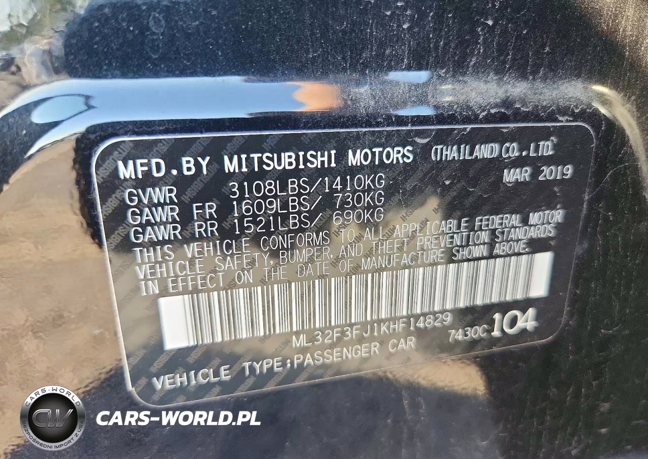 2019 Mitsubishi Mirage G4 Es VIN:ML32F3FJ1KHF14829 - 12