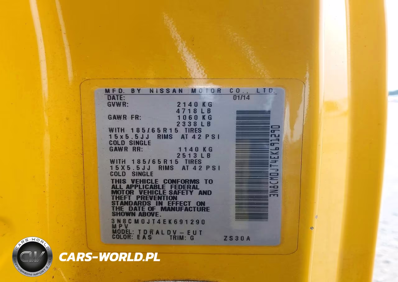 2014 Nissan Nv200 Taxi VIN:3N8CM0JT4EK691290 - 13