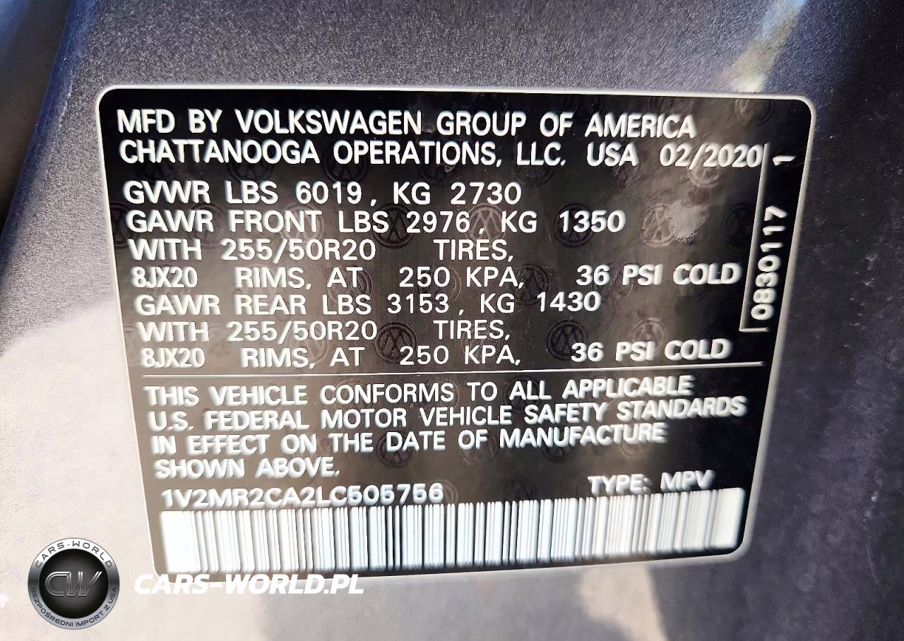 2020 Volkswagen Atlas Sel VIN:1V2MR2CA2LC505756 - 13