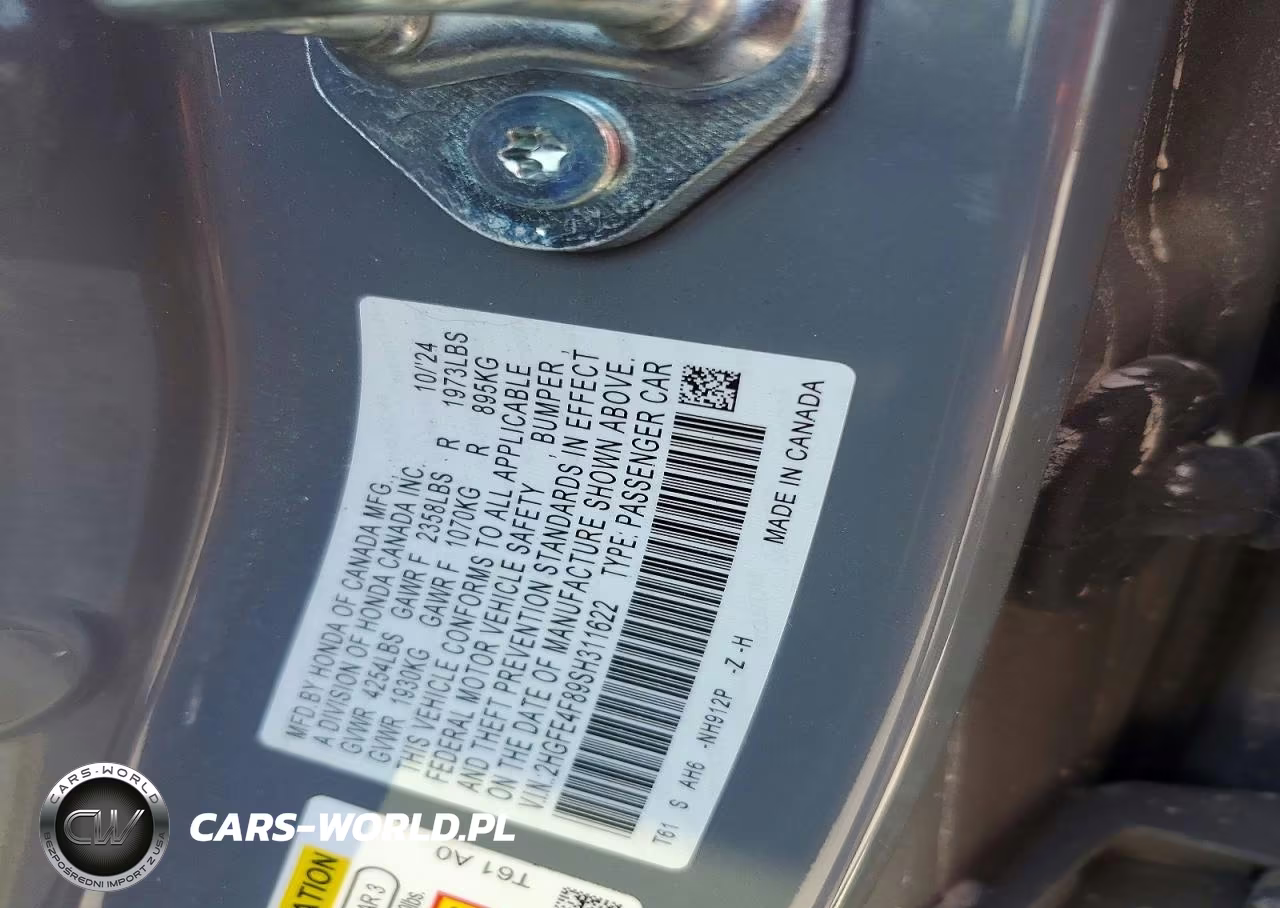 2025 Honda Civic Sport VIN:2HGFE4F89SH311622 - 12