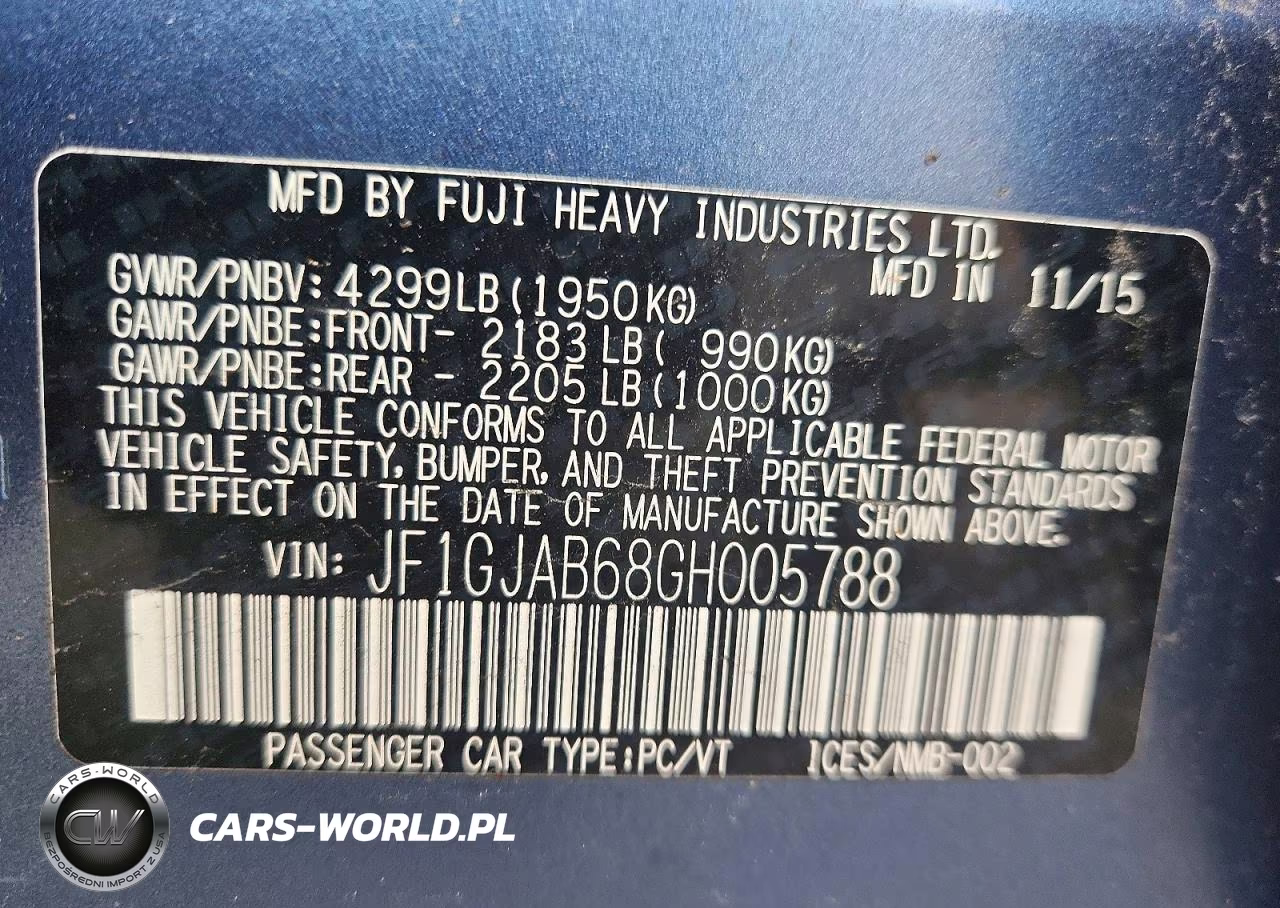 2016 Subaru Impreza Premium VIN:JF1GJAB68GH005788 - 12