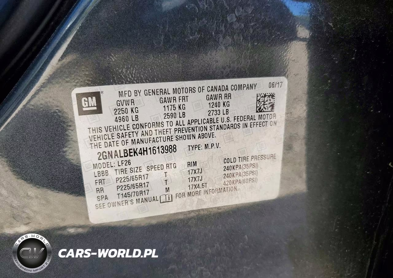 2017 Chevrolet Equinox Ls VIN:2GNALBEK4H1613988 - 14