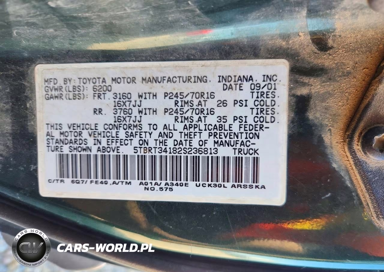 2002 Toyota Tundra Sr5 V8 VIN:5TBRT34182S236813 - 12