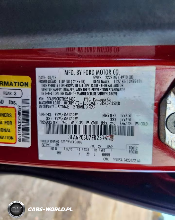 2015 Ford Fusion Titanium Phev VIN:3FA6P0SU7FR251408 - 12