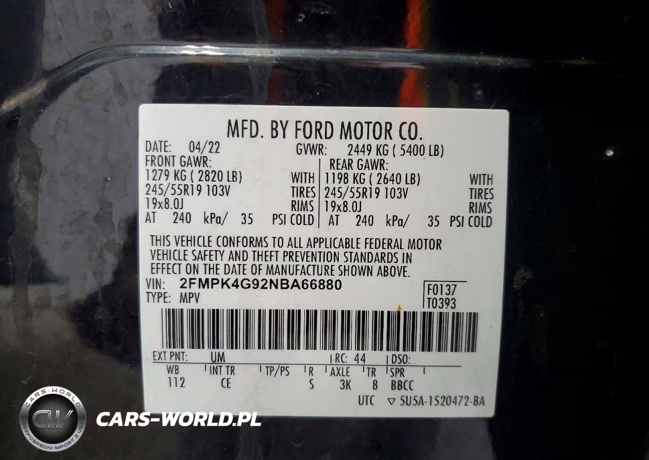 2022 Ford Edge Se VIN:2FMPK4G92NBA66880 - 14