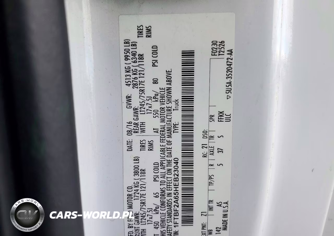 2017 Ford F250 Super Duty VIN:1FTBF2A65HEB23040 - 12