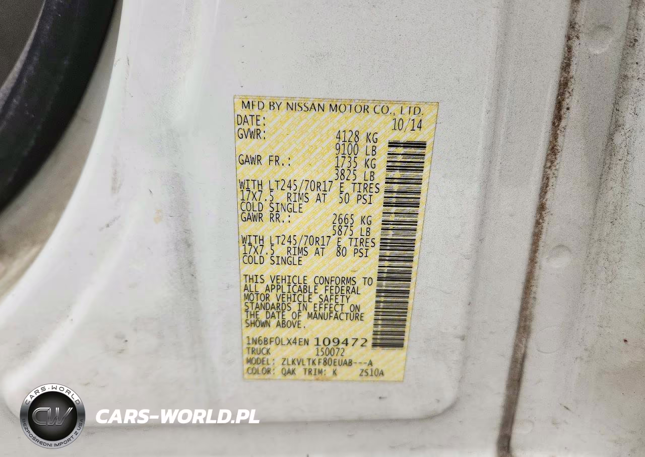 2014 Nissan Nv 2500 VIN:1N6BF0LX4EN109472 - 13