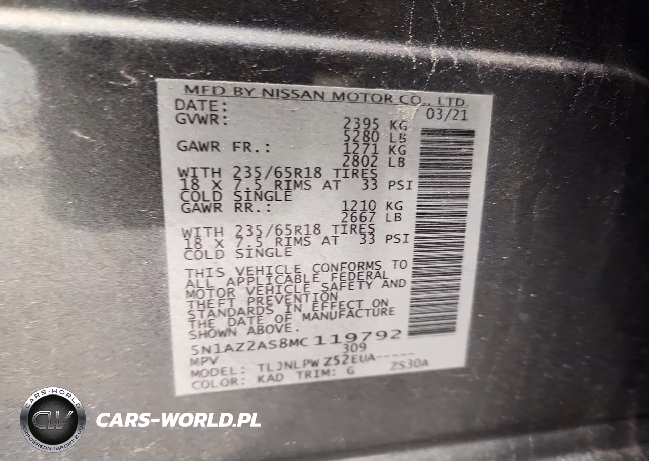 2021 Nissan Murano S VIN:5N1AZ2AS8MC119792 - 13