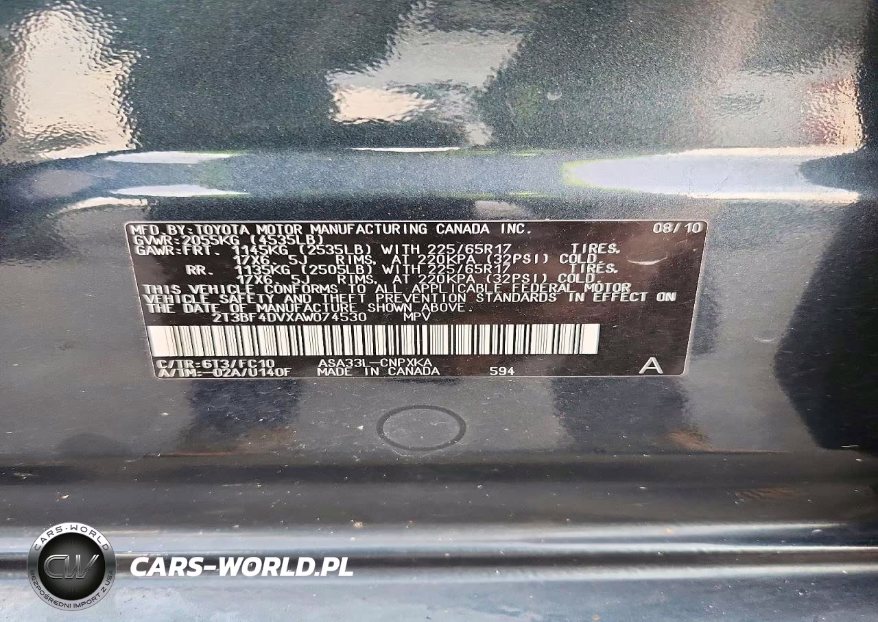 2010 Toyota Rav4 VIN:2T3BF4DVXAW074530 - 13