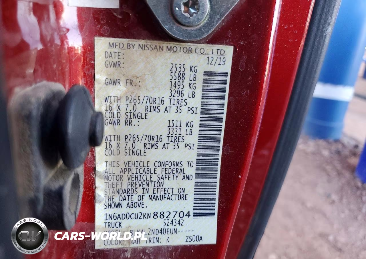 2019 Nissan Frontier Sv V6 VIN:1N6AD0CU2KN882704 - 13