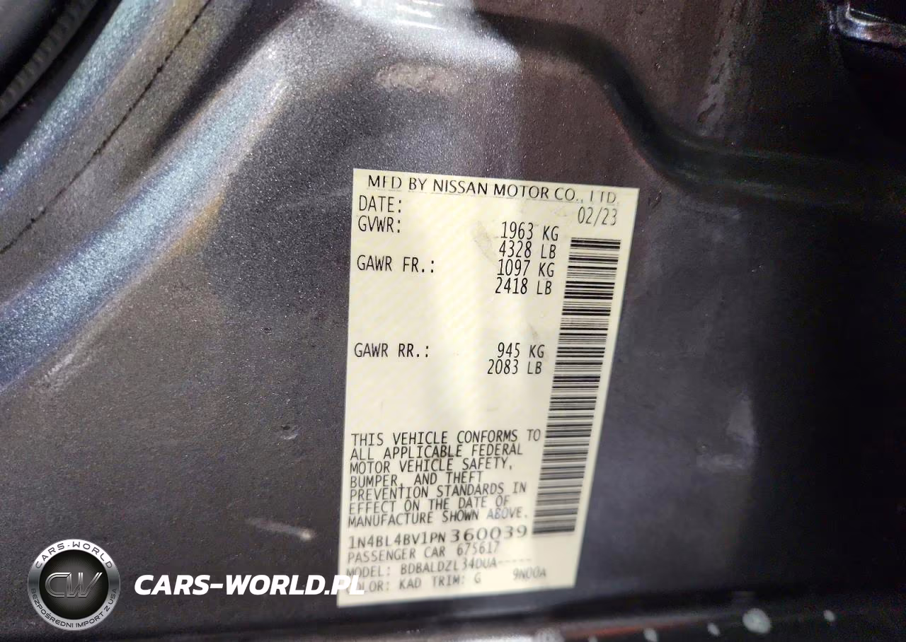 2023 Nissan Altima S VIN:1N4BL4BV1PN360039 - 12