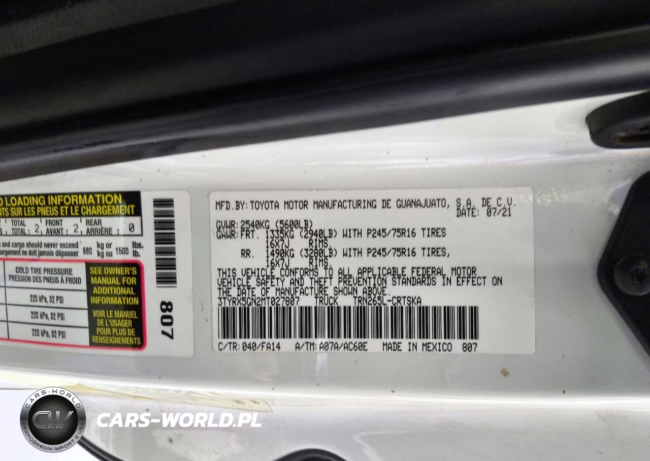 2021 Toyota Tacoma Sr VIN:3TYRX5GN2MT027807 - 12