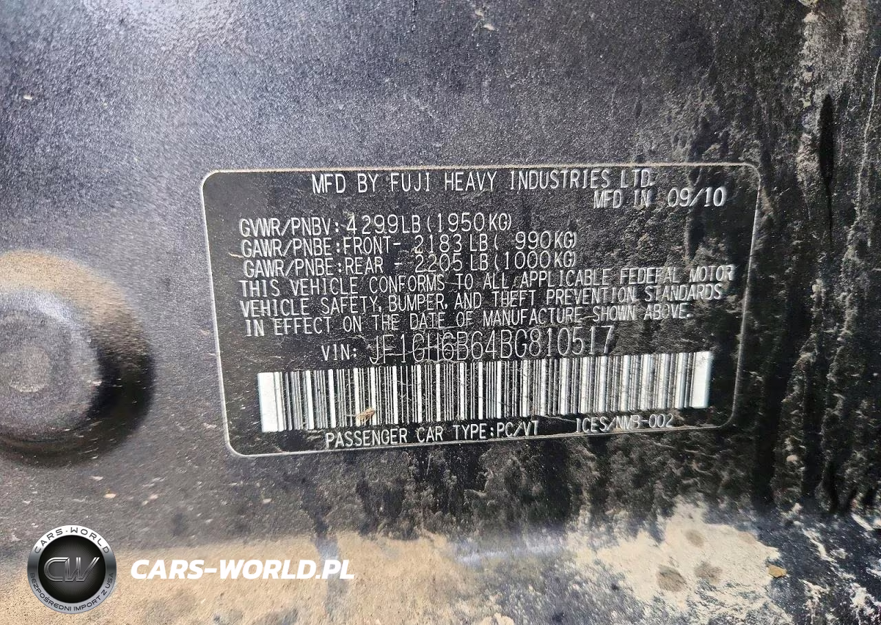 2011 Subaru Impreza 2.5I Premium VIN:JF1GH6B64BG810517 - 12