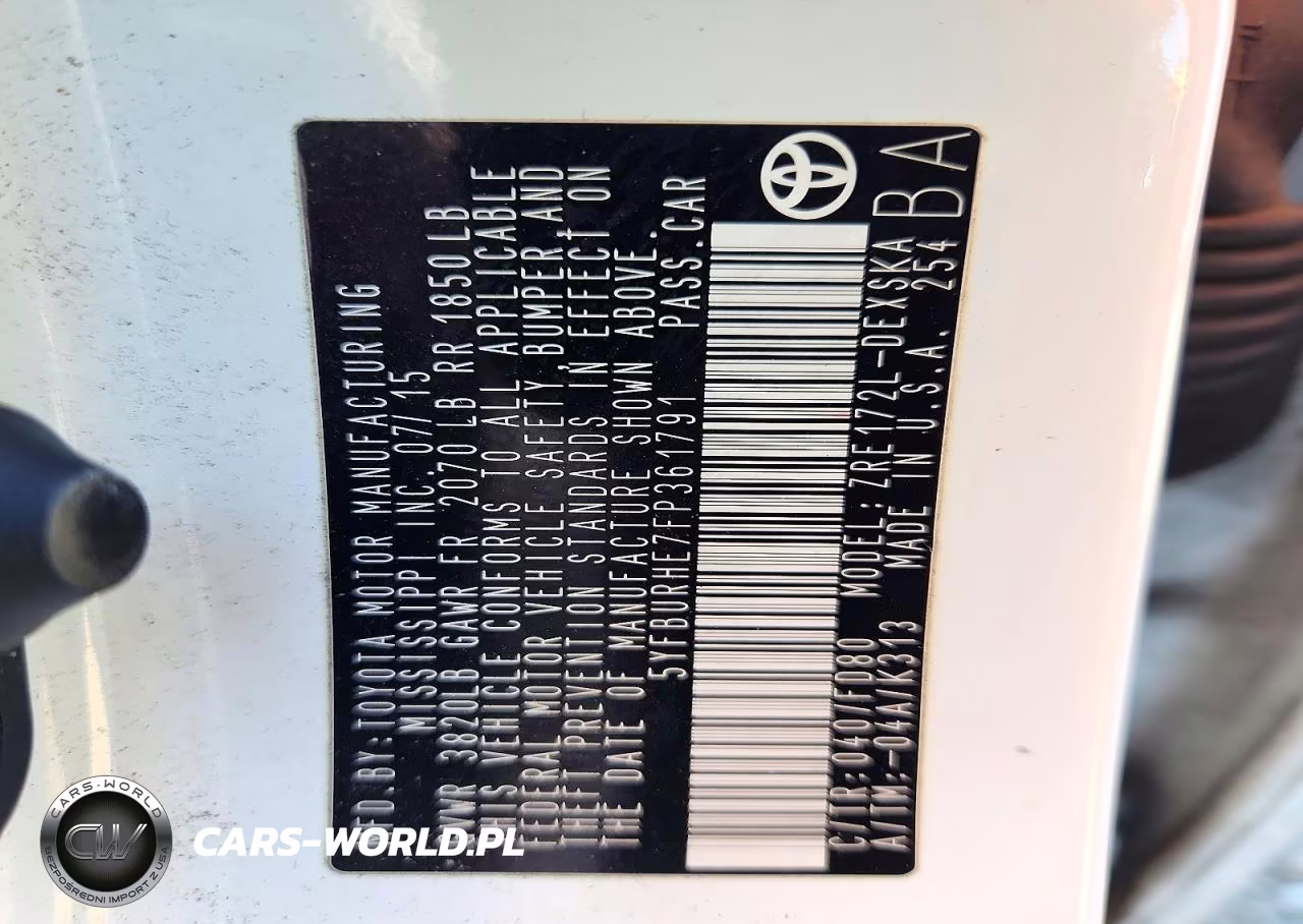 2015 Toyota Corolla S Plus VIN:5YFBURHE7FP361791 - 12