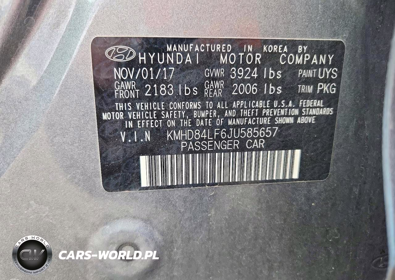 2018 Hyundai Elantra Sel VIN:KMHD84LF6JU585657 - 12