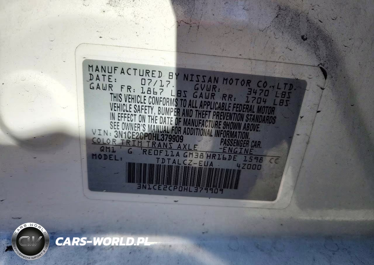 2017 Nissan Versa Note S Plus VIN:3N1CE2CP0HL379909 - 12