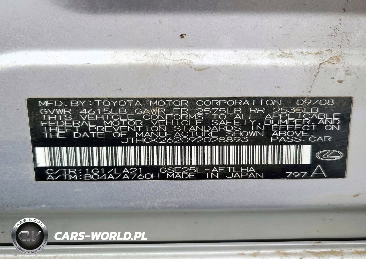 2009 Lexus Is 250 VIN:JTHCK262092028893 - 12