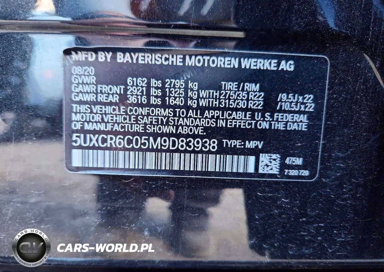 2021 BMW X5 xDrive40I VIN:5UXCR6C05M9D83938 - 14