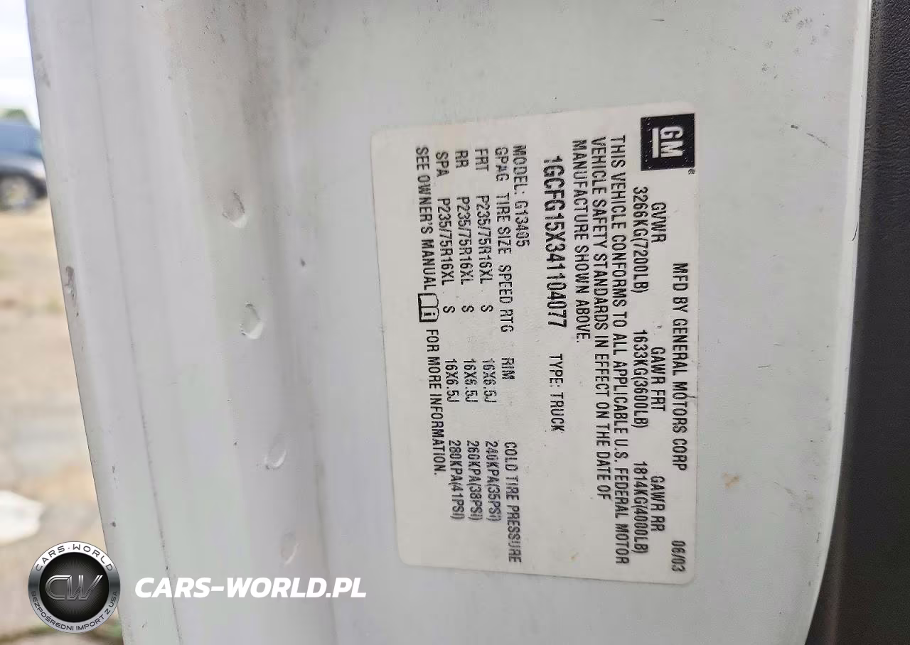 2004 Chevrolet Express 1500 Delivery Van VIN:1GCFG15X341104077 - 13