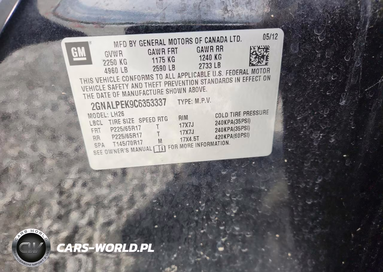 2012 Chevrolet Equinox Lt VIN:2GNALPEK9C6353337 - 13