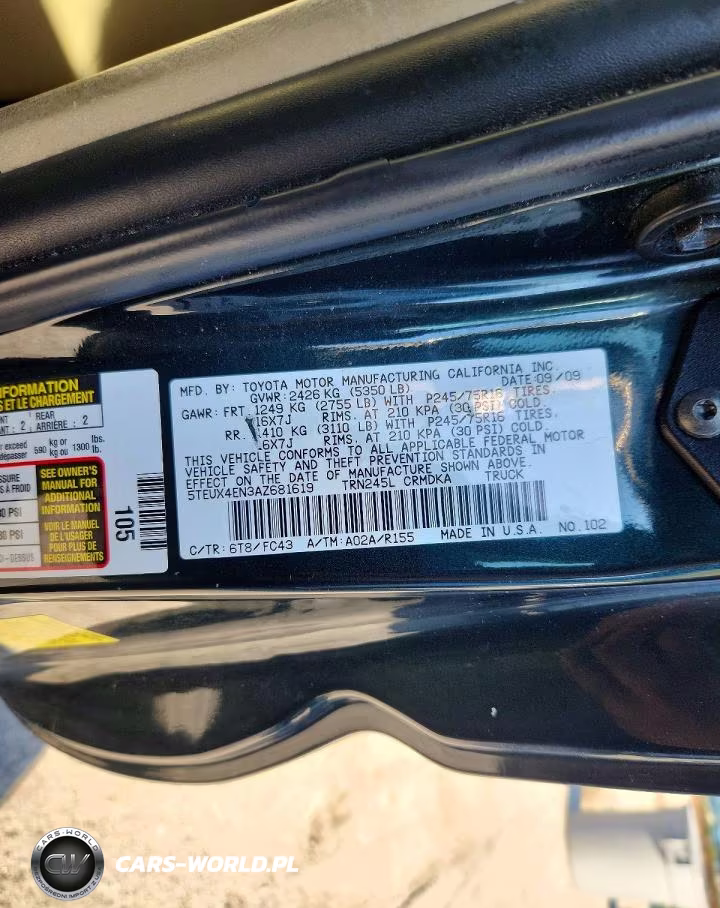 2010 Toyota Tacoma Access Cab VIN:5TEUX4EN3AZ681619 - 12