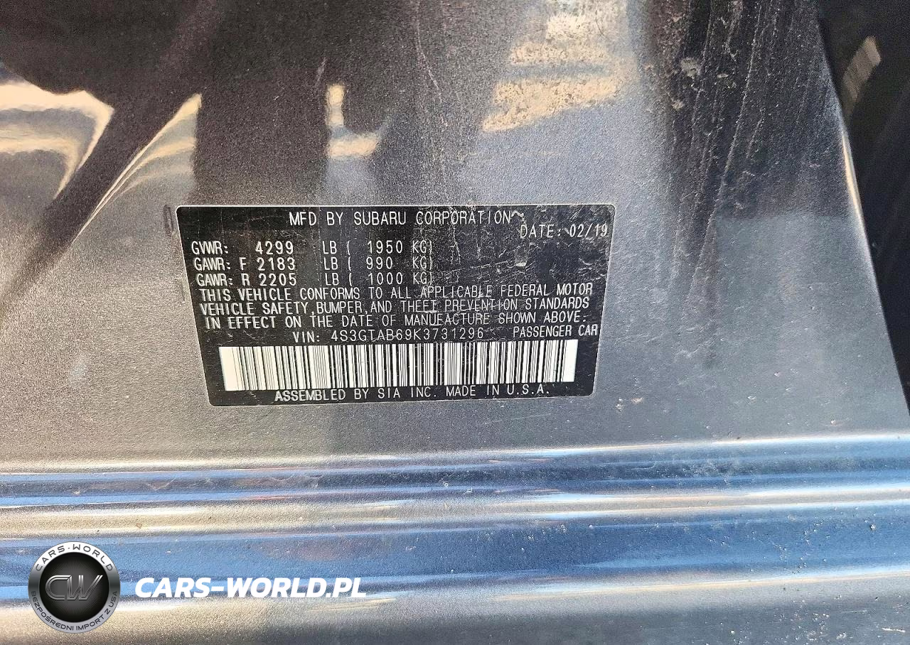 2019 Subaru Impreza VIN:4S3GTAB69K3731296 - 13