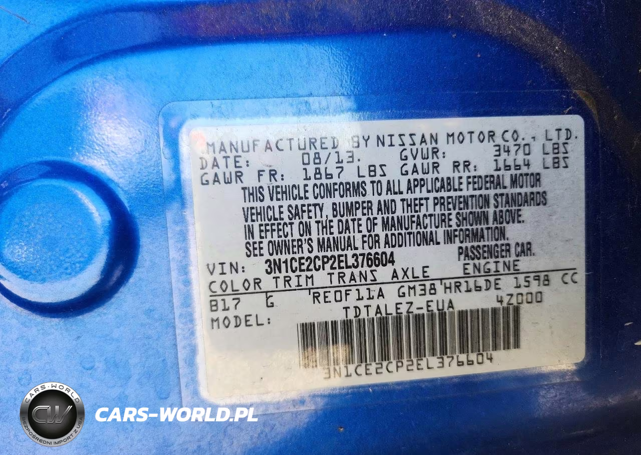 2014 Nissan Versa Note Sv VIN:3N1CE2CP2EL376604 - 12