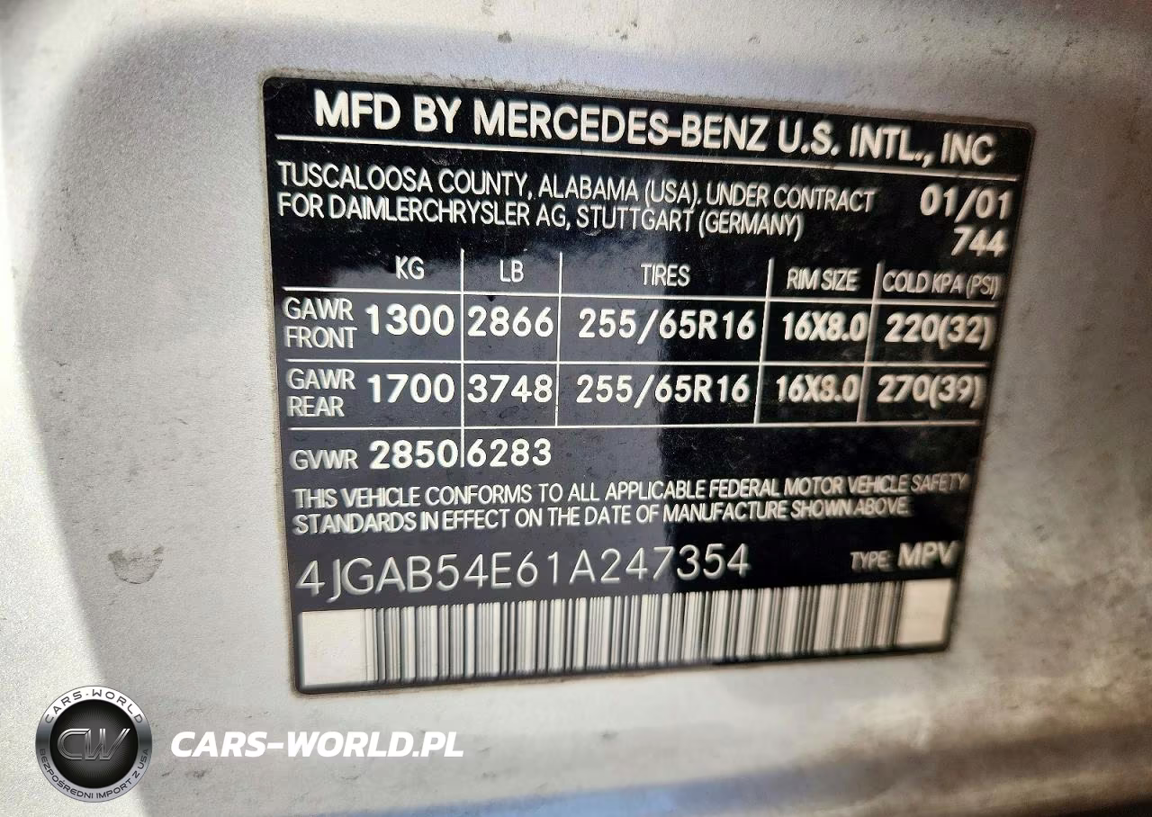 2001 Mercedes-Benz Ml 320 VIN:4JGAB54E61A247354 - 13
