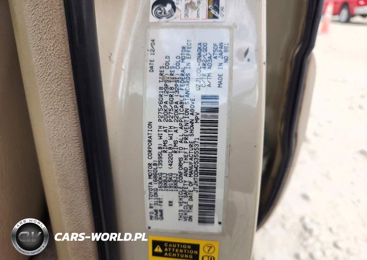 2005 Lexus Lx 470 VIN:JTJHT00W053555371 - 14