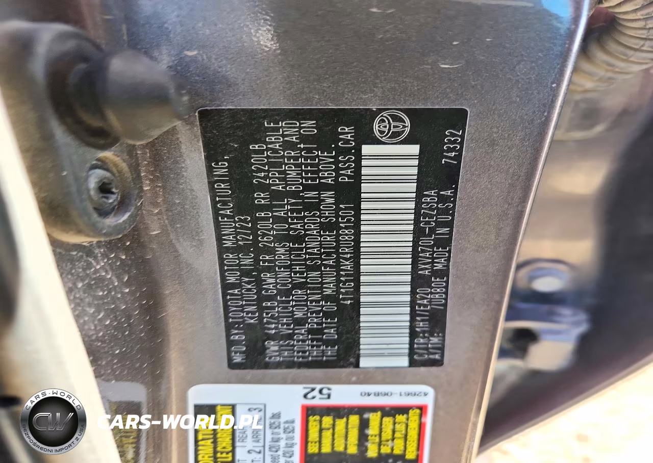 2024 Toyota Camry Se VIN:4T1G11AK4RU881501 - 12