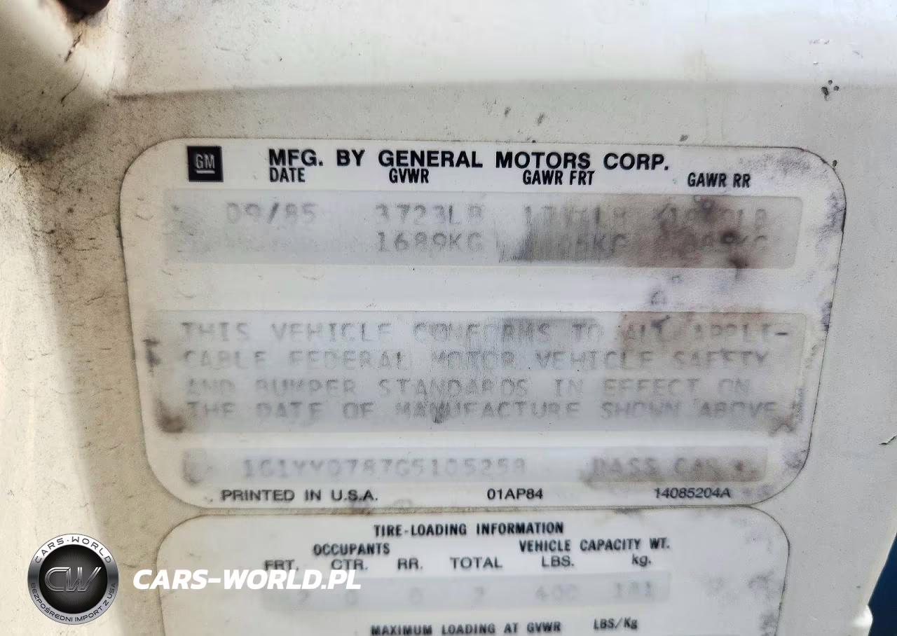 1986 Chevrolet Corvette VIN:1G1YY0787G5105258 - 12