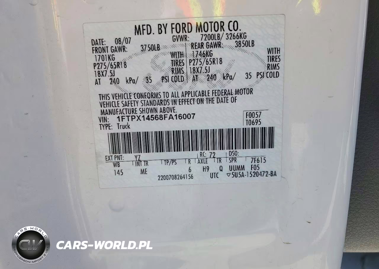 2008 Ford F150 VIN:1FTPX14568FA16007 - 12