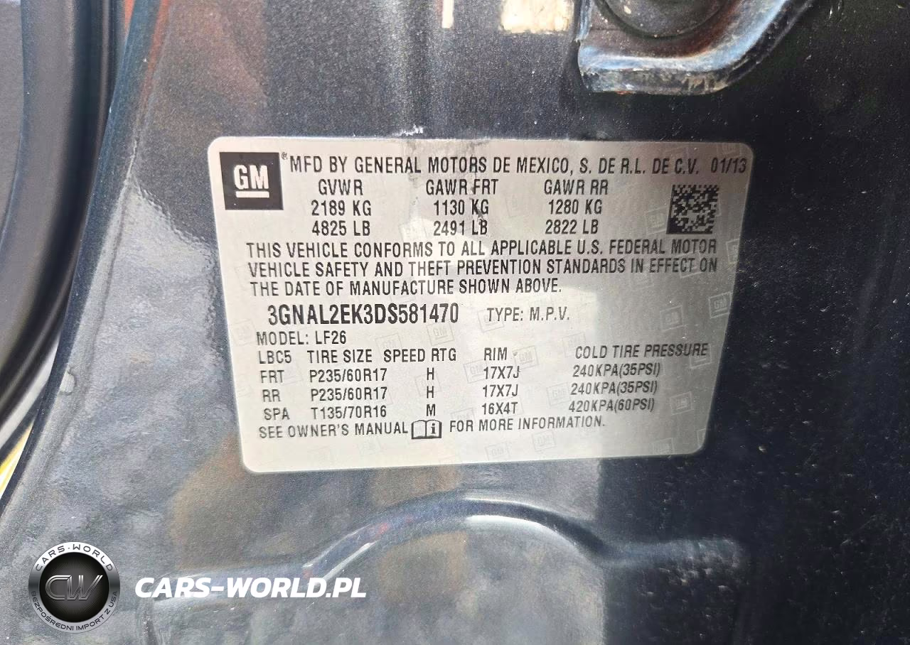 2013 Chevrolet Captiva Ls VIN:3GNAL2EK3DS581470 - 13