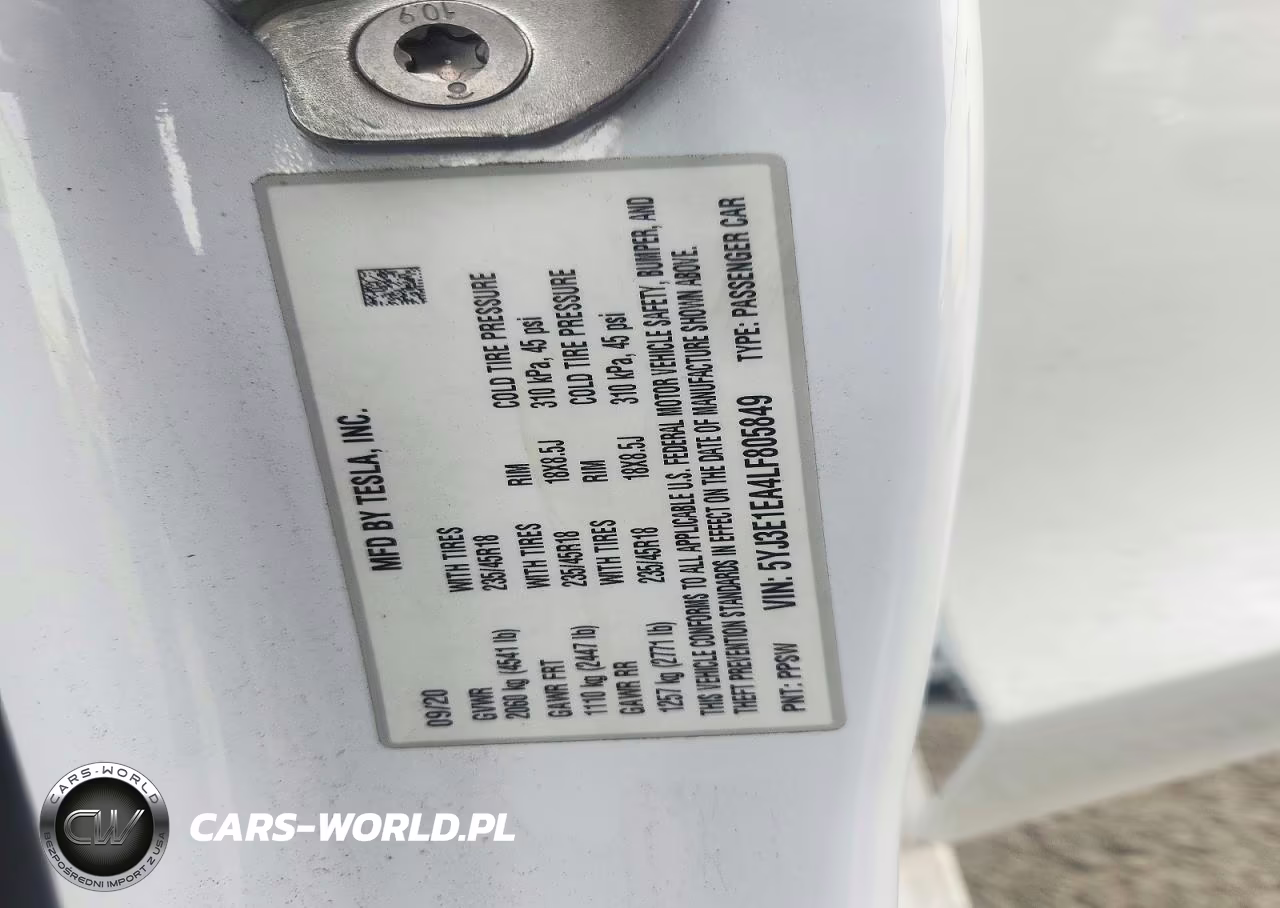 2020 Tesla Model 3 VIN:5YJ3E1EA4LF805849 - 13