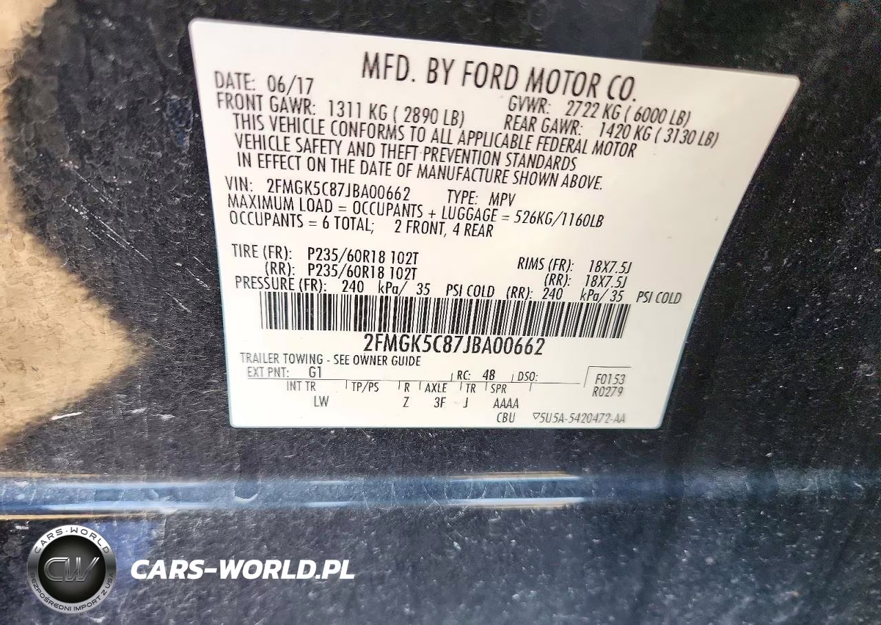 2018 Ford Flex Sel VIN:2FMGK5C87JBA00662 - 13