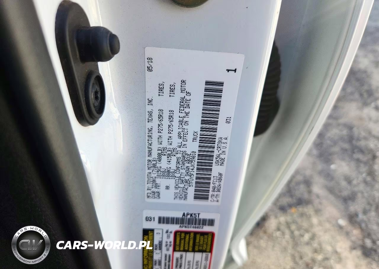 2018 Toyota Tundra Sr5 5.7L V8 VIN:5TFUY5F14JX759010 - 12