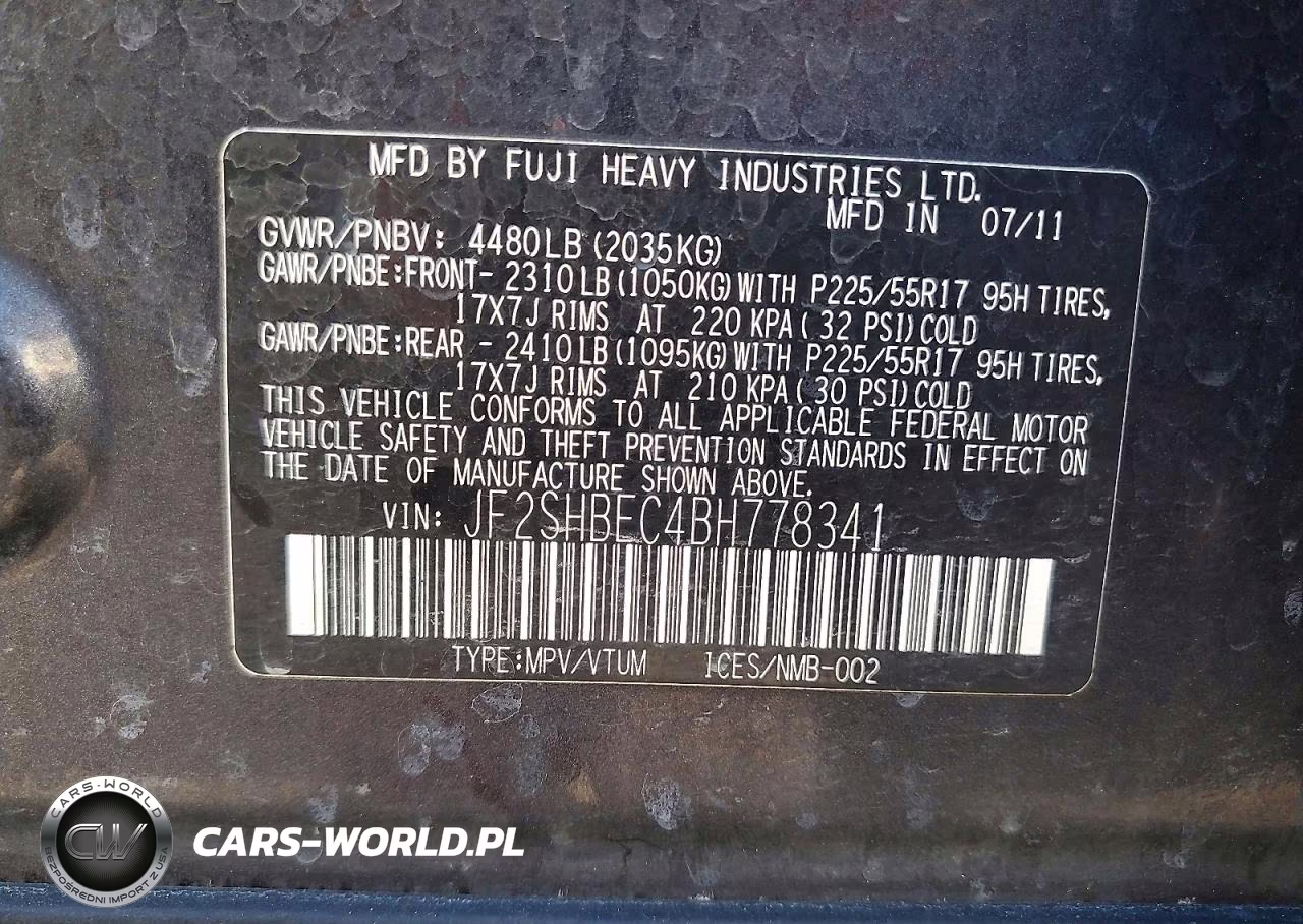 2011 Subaru Forester Limited VIN:JF2SHBEC4BH778341 - 14