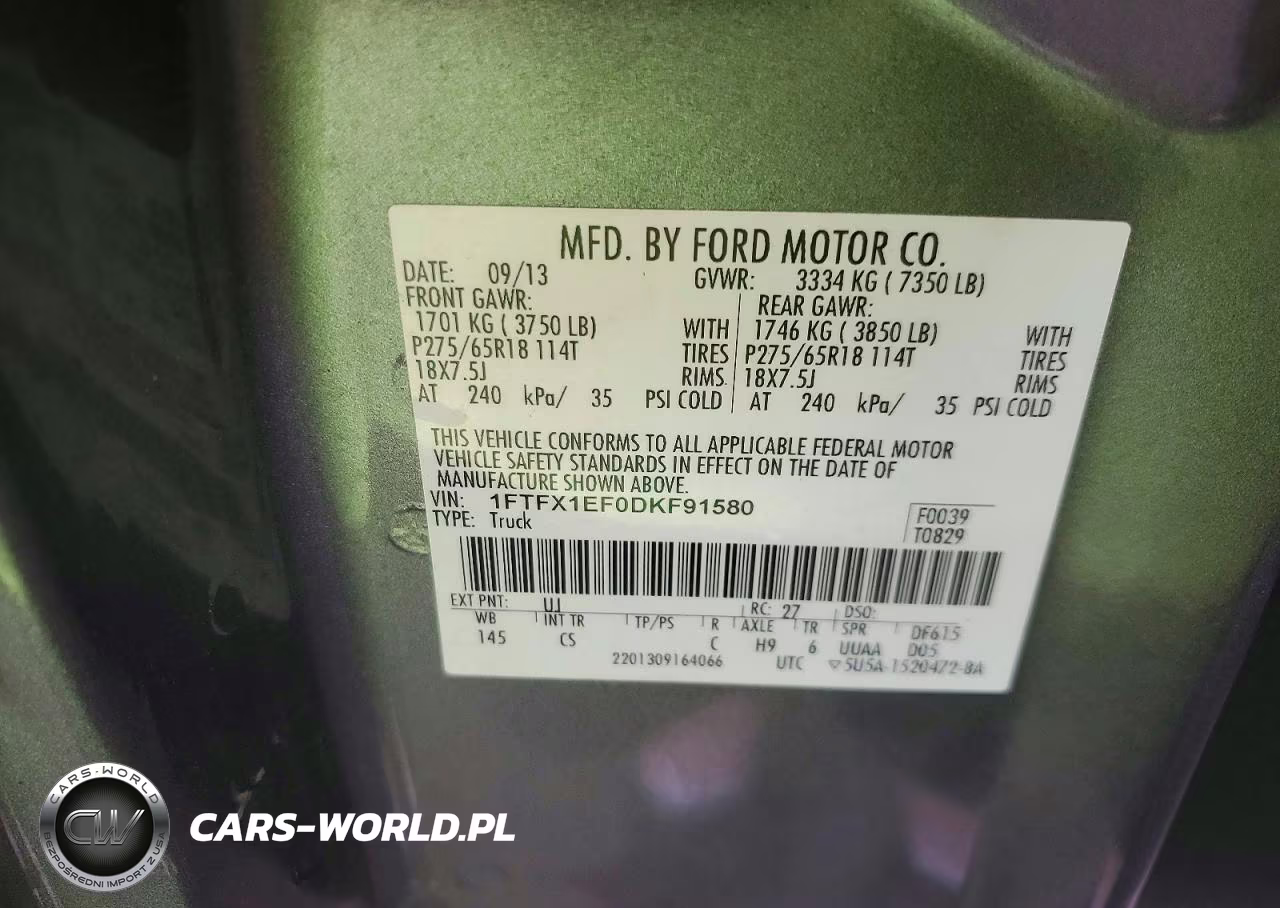 2013 Ford F150 Super Cab VIN:1FTFX1EF0DKF91580 - 12