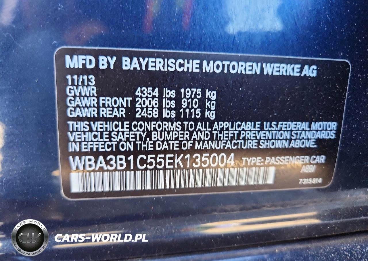 2014 BMW 320 I VIN:WBA3B1C55EK135004 - 12