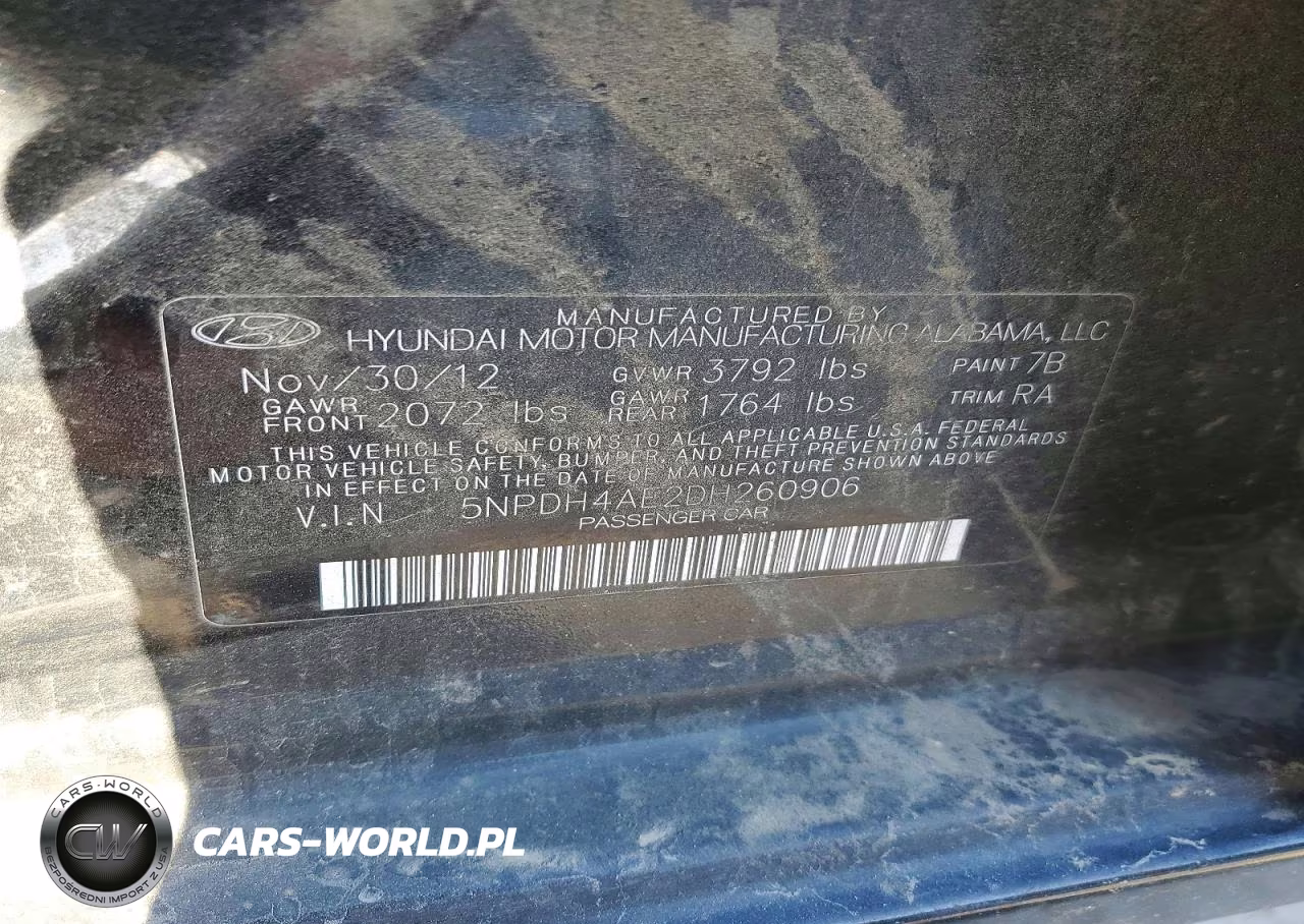 2013 Hyundai Elantra Gls VIN:5NPDH4AE2DH260906 - 12