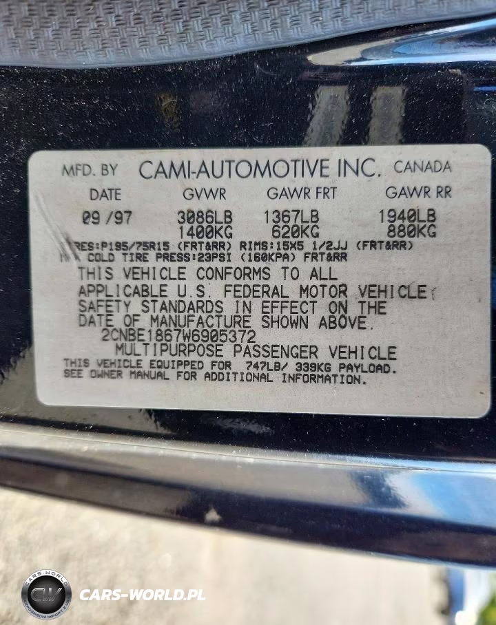1998 Chevrolet Tracker VIN:2CNBE1867W6905372 - 12