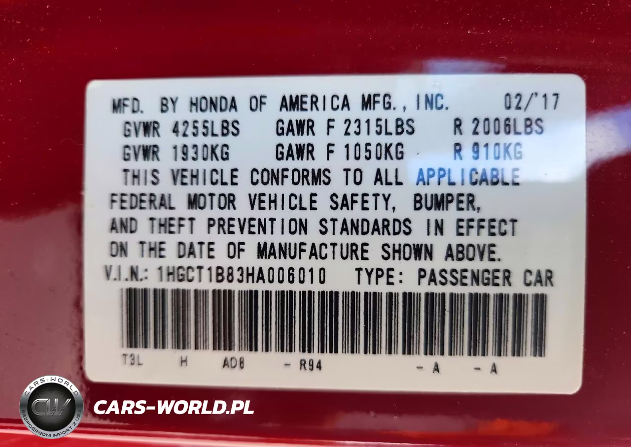 2017 Honda Accord Exl VIN:1HGCT1B83HA006010 - 13