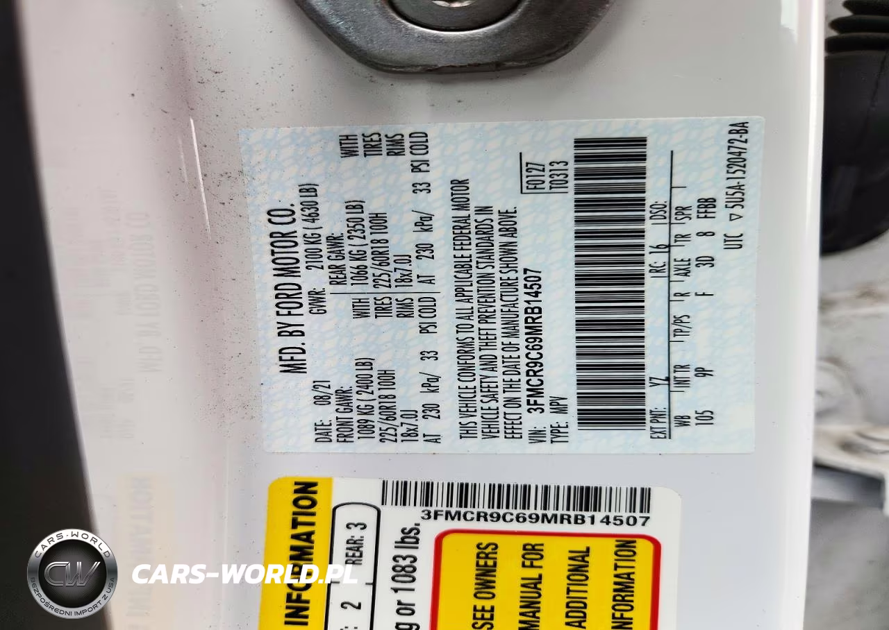 2021 Ford Bronco Sport Outer Banks VIN:3FMCR9C69MRB14507 - 14