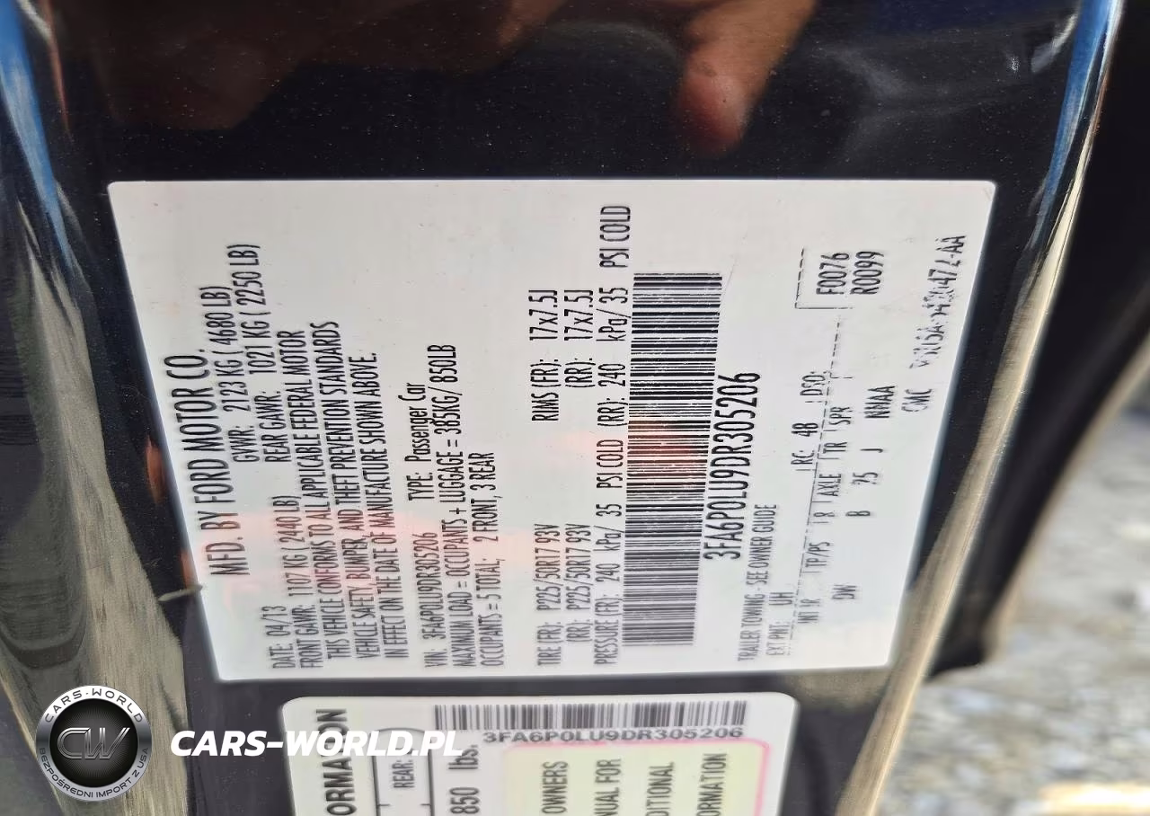 2013 Ford Fusion Se Hybrid VIN:3FA6P0LU9DR305206 - 12