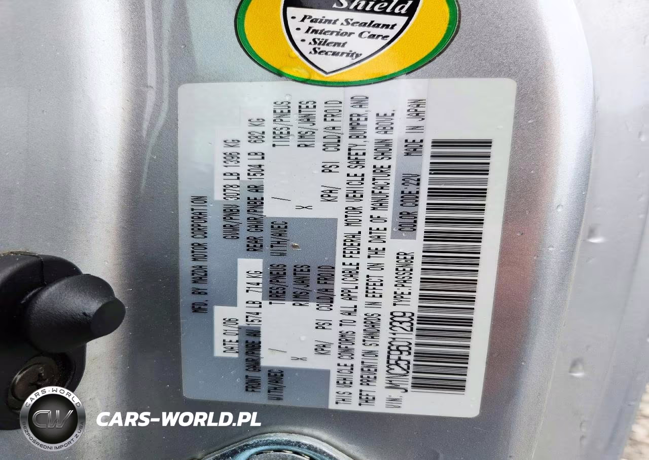 2006 Mazda Mx-5 Miata VIN:JM1NC25F960112309 - 12
